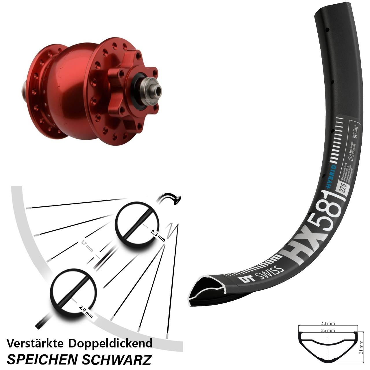 Vorderrad 28 29 Zoll KX Evo Shimano DH UR700 3D Centerlock 8272780