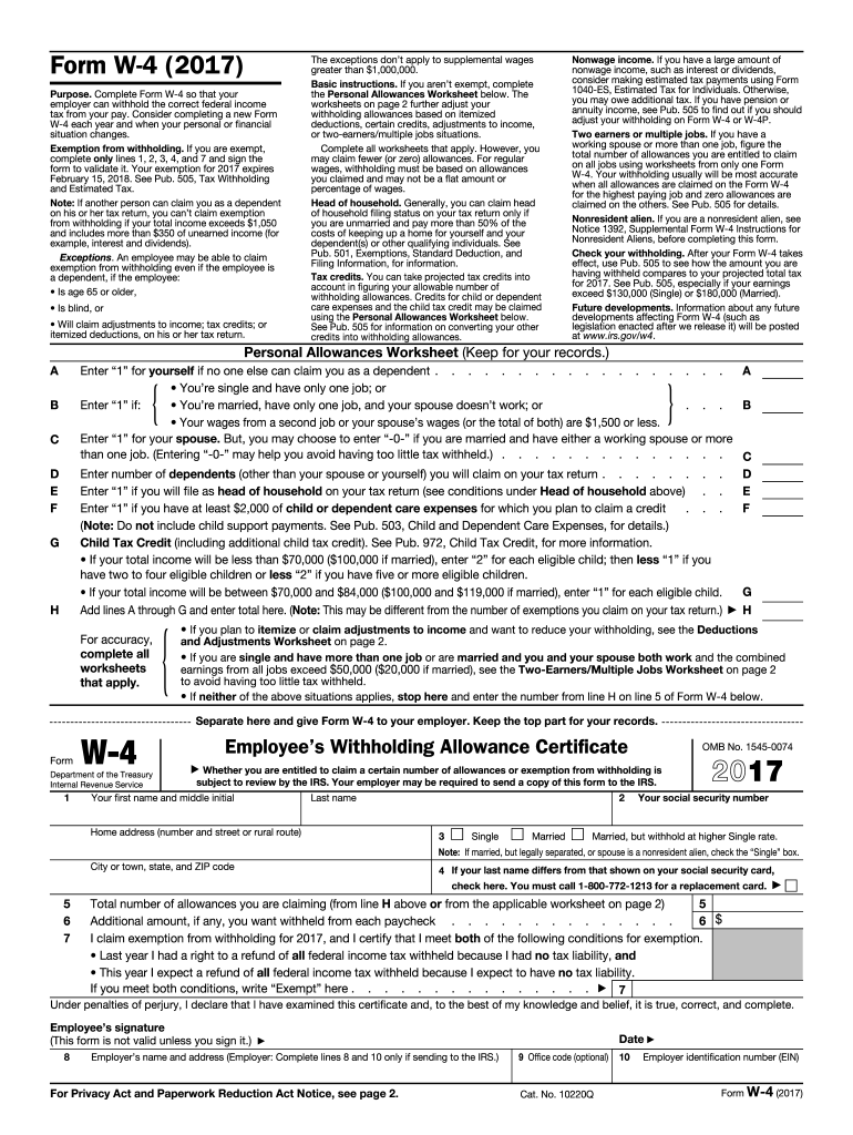 W4 Form Print 2026