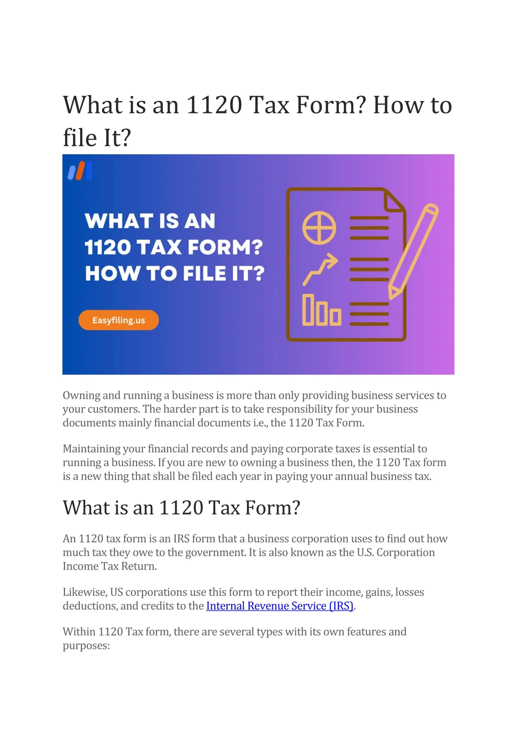 Irs Form 1120 H 2026 Instructions