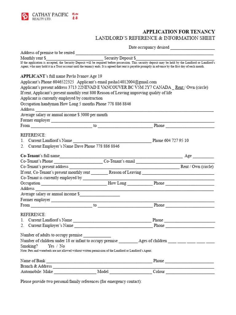 00 CP Rental Application Updated 2023 02 PDF Renting Landlord
