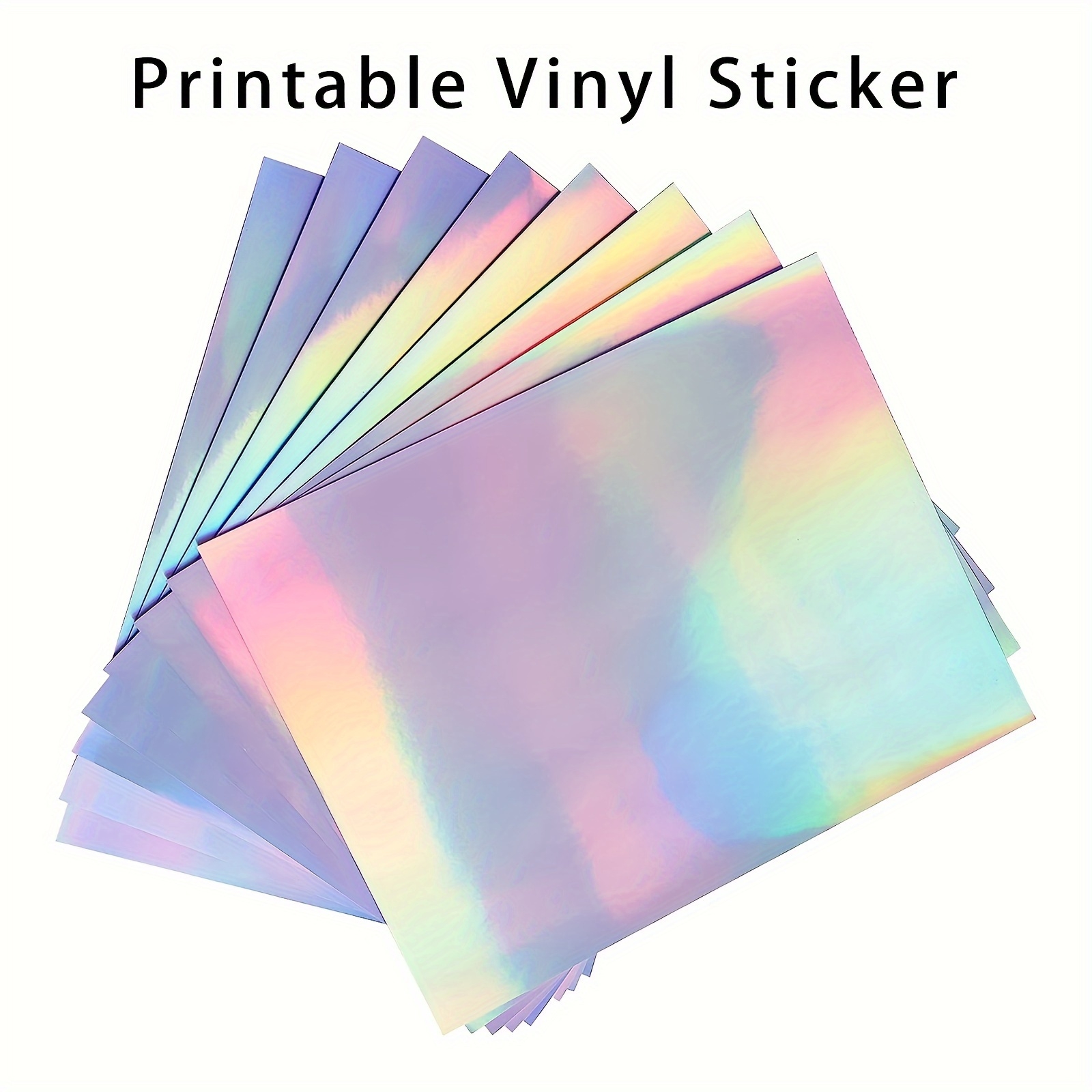 10 Sheets A4 Holographic Printable Vinyl Sticker Paper Waterproof Glossy 21 08x29 72 Cm For amp Laser Printers Vibrant Durable amp Smooth Printing Experience Printer Paper For Label Vibrant 