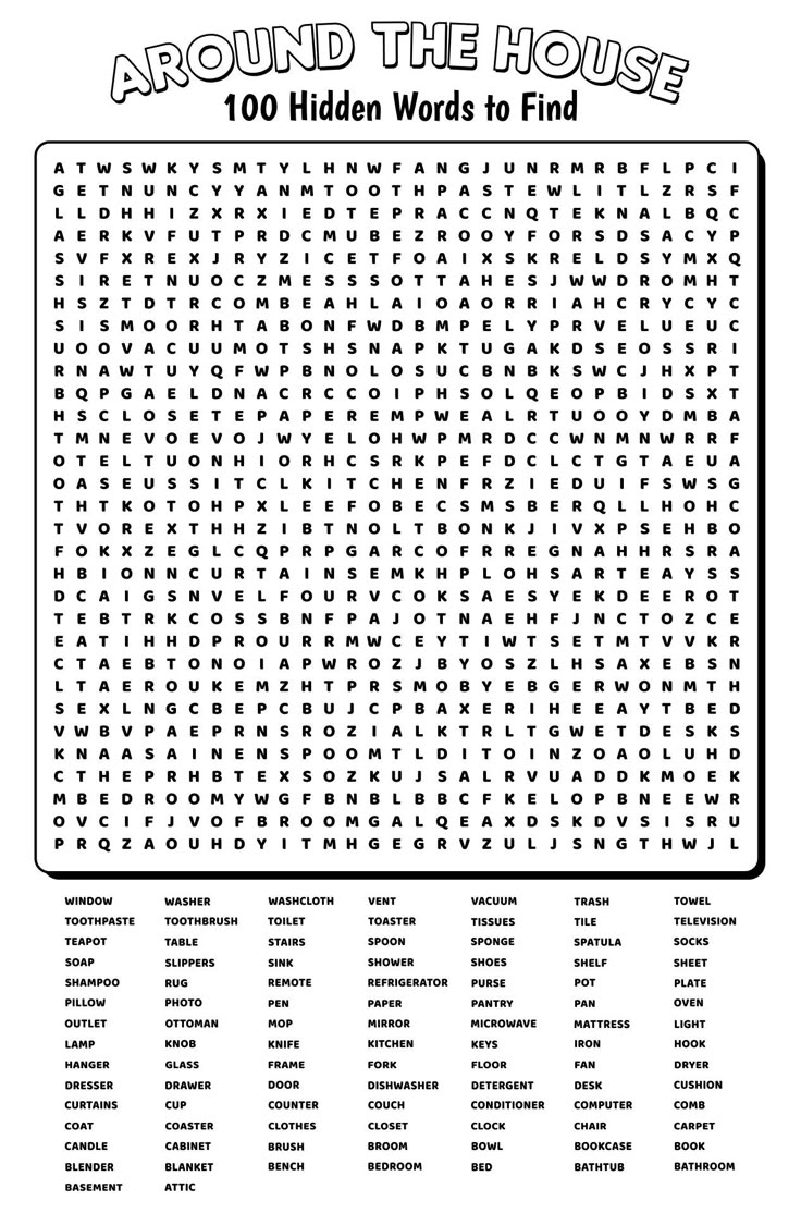 100 Word Word Searches 20 Free PDF Printables Printablee In 