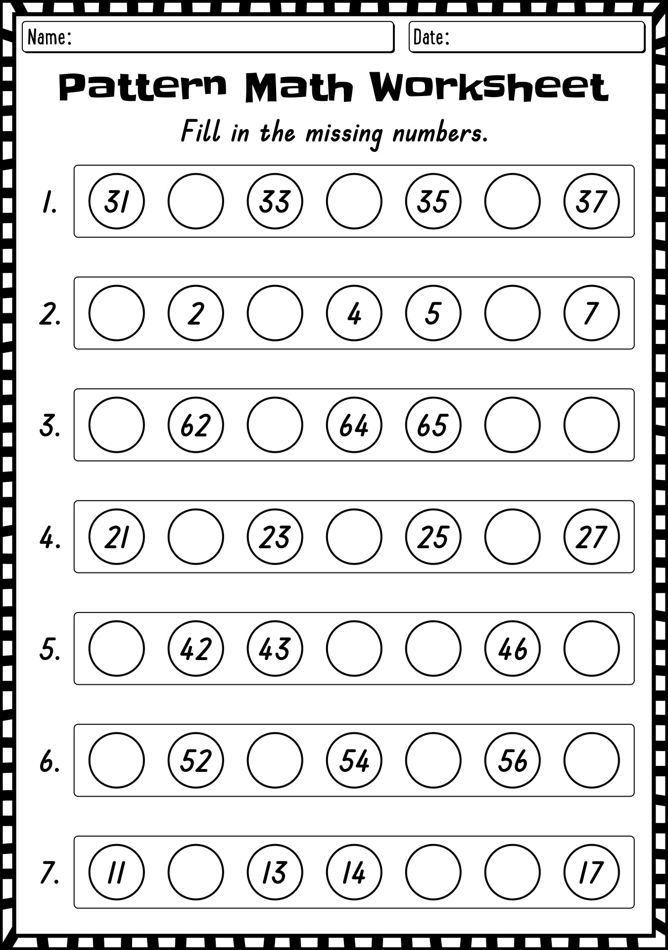 15 1st Grade Pattern Worksheets Printables Free PDF At 