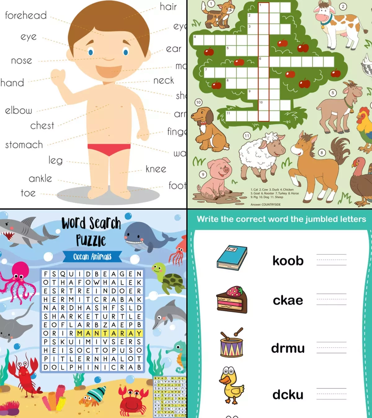 Printable English Worksheets With Answers