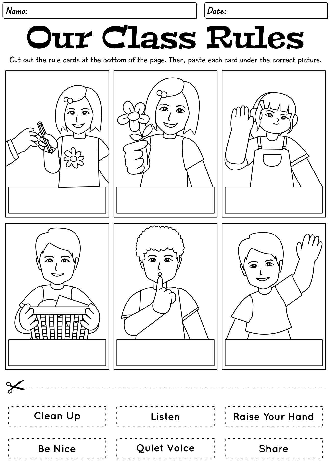 15 Kindergarten Classroom Rules Worksheet Free PDF At Worksheeto