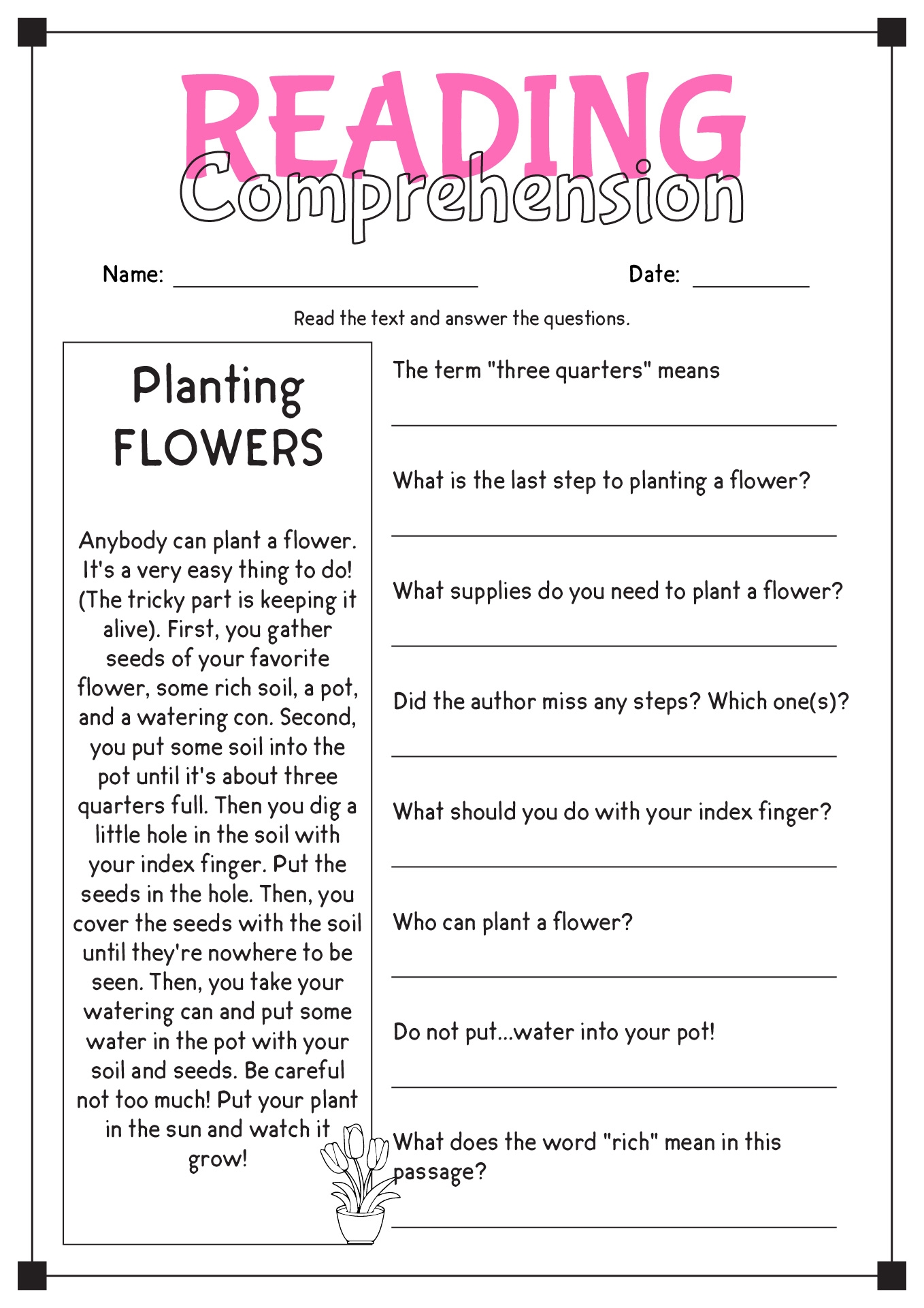 Free Worksheets Printables Reading