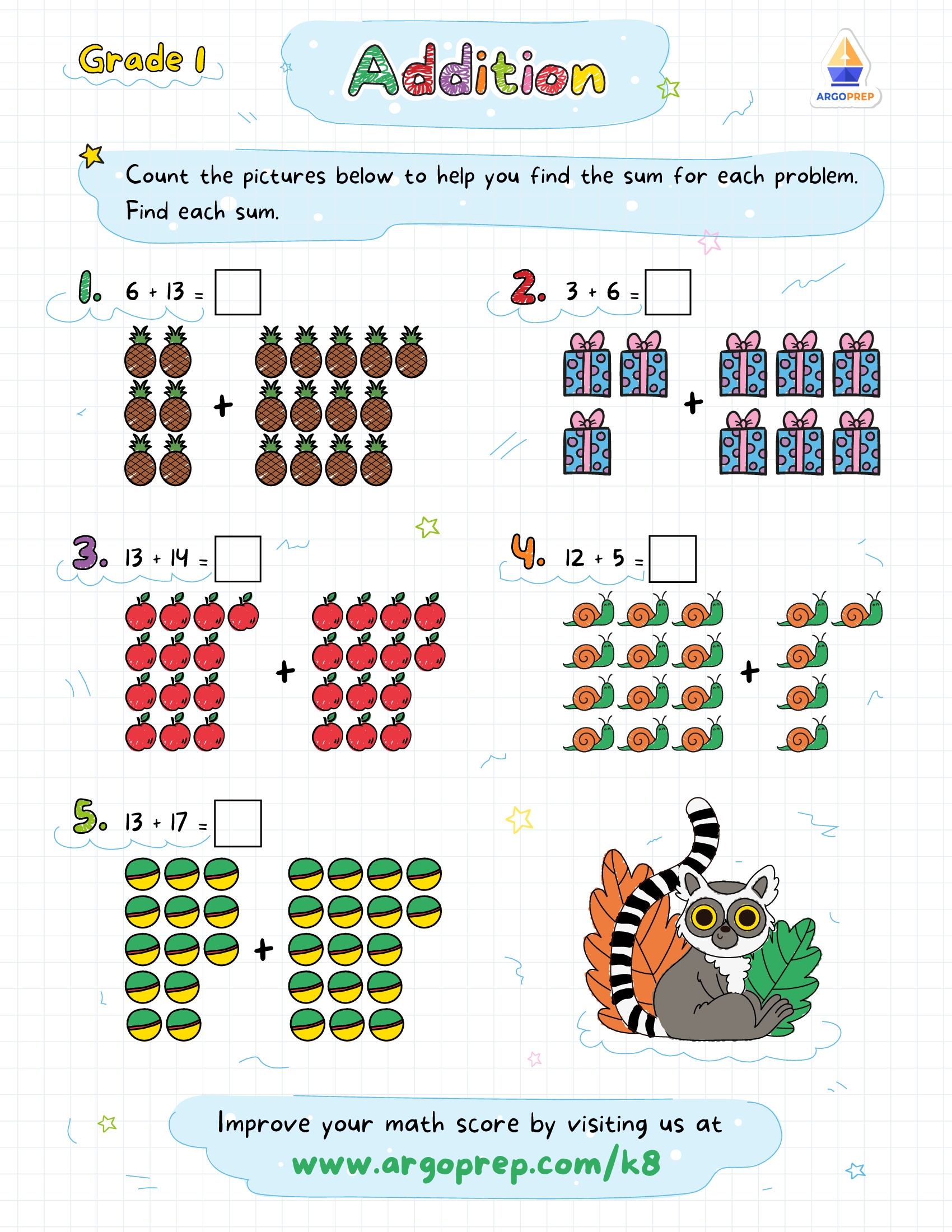 Free Math Worksheets Printable 1st Grade