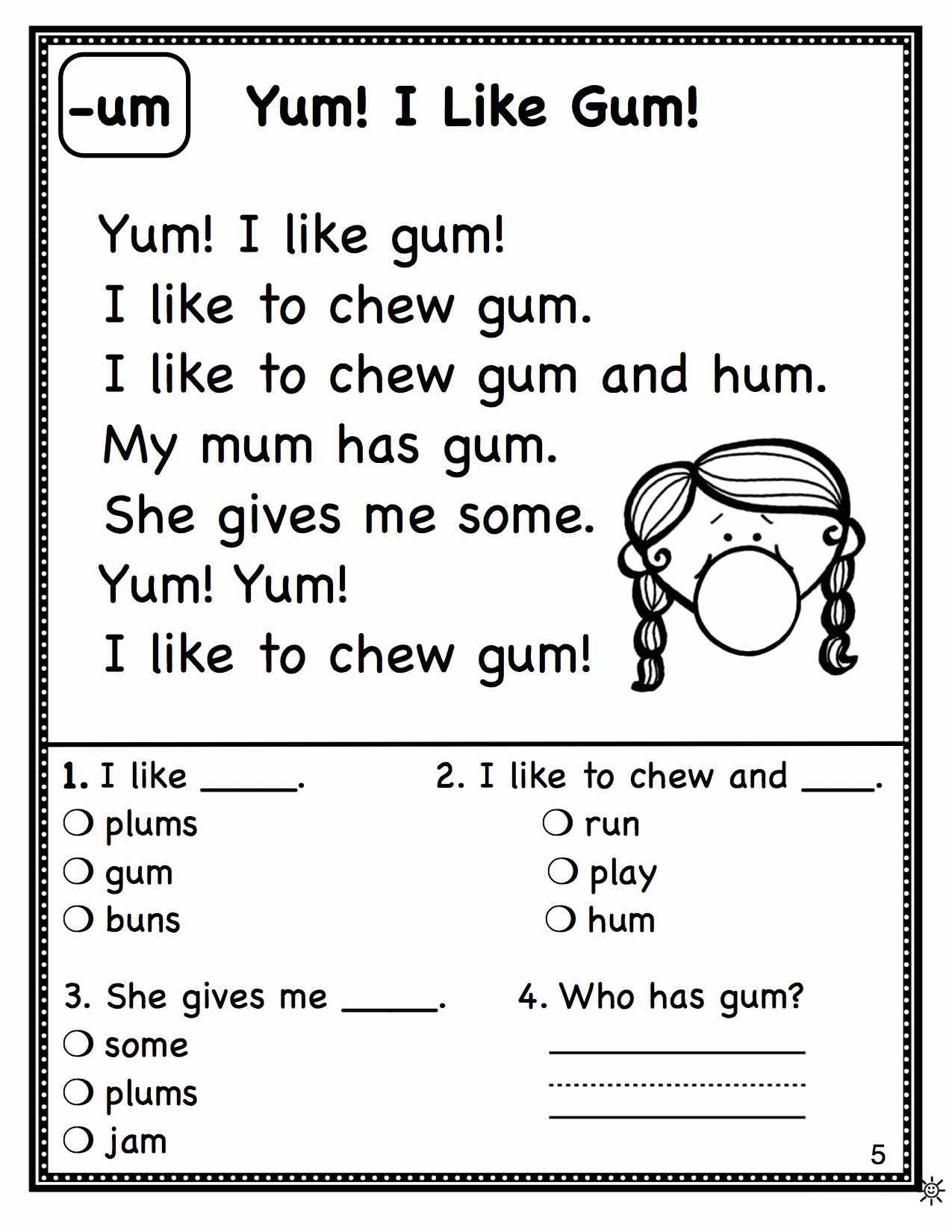 1st Grade Reading Comprehension Worksheets Worksheets Library