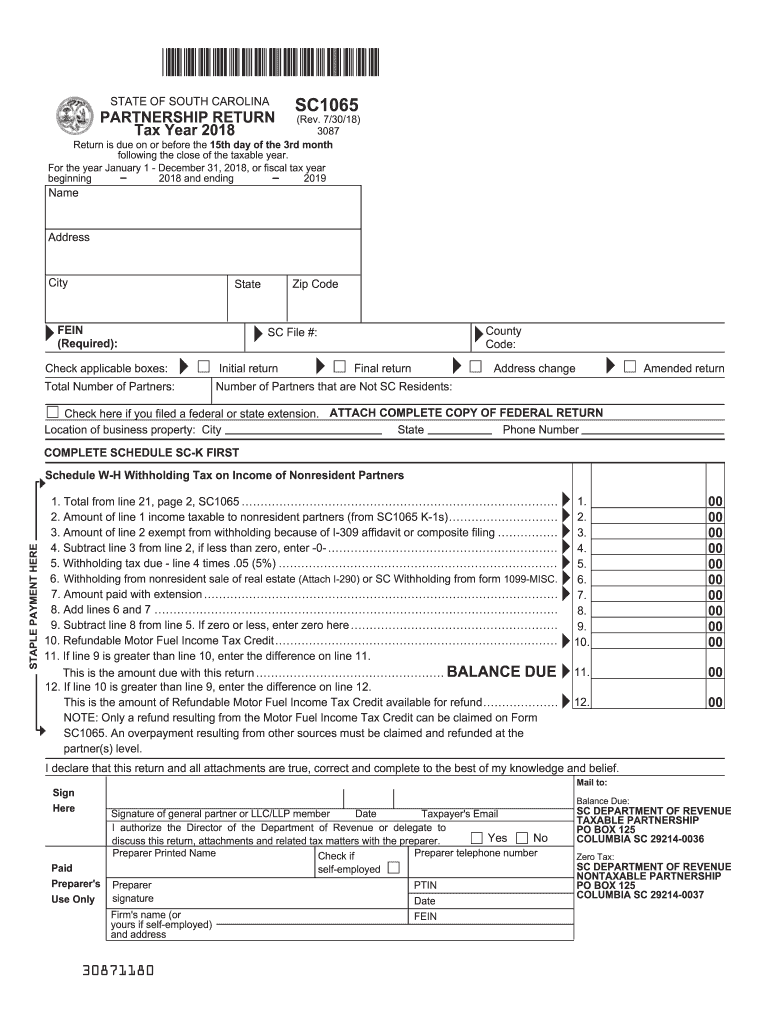 20169 Irs Form Sc1065 Fill Out amp Sign Online DocHub