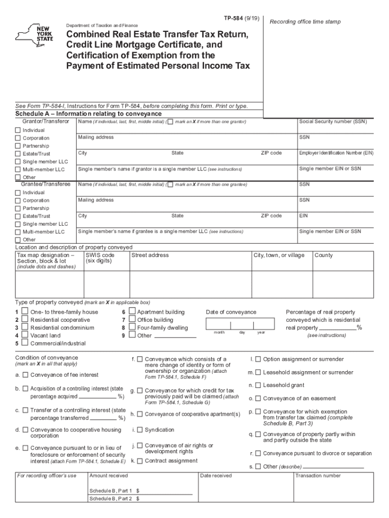 2019 2025 Form NY DTF TP 584 Fill Online Printable Fillable 