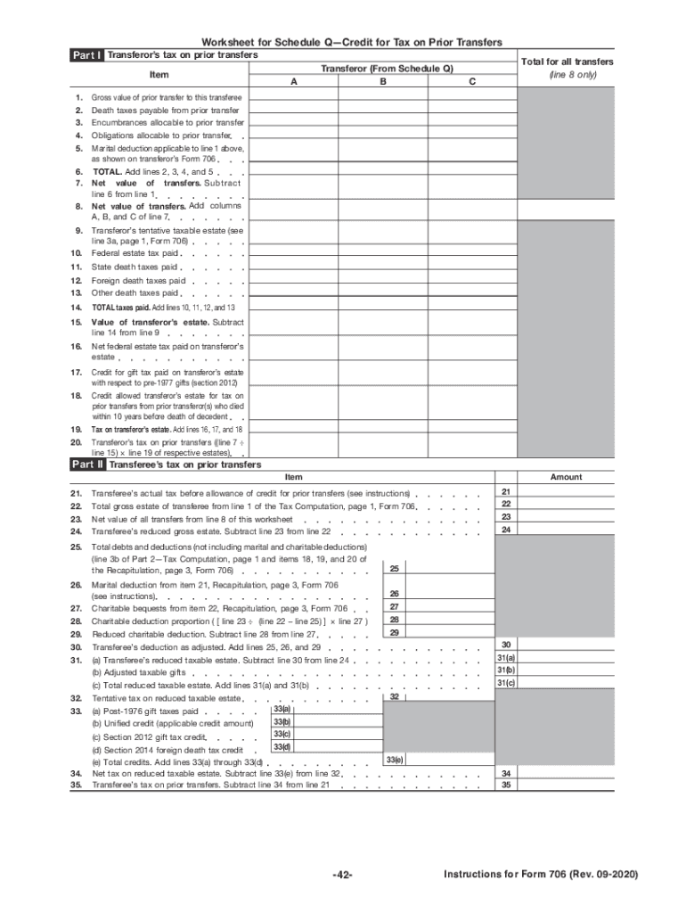 2020 Instructions Form 706 Fill Out amp Sign Online DocHub