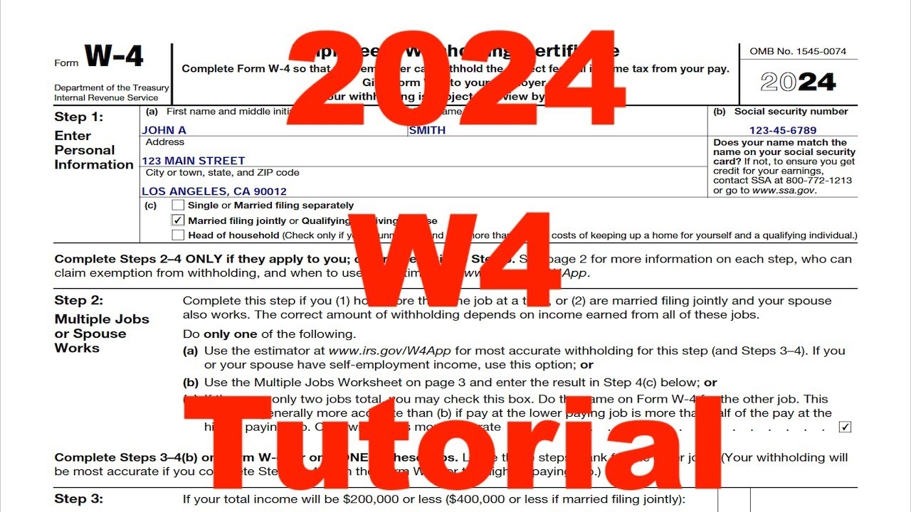 2024 W4 Form Tutorial Step by Step How To Fill Out A W4 Form 