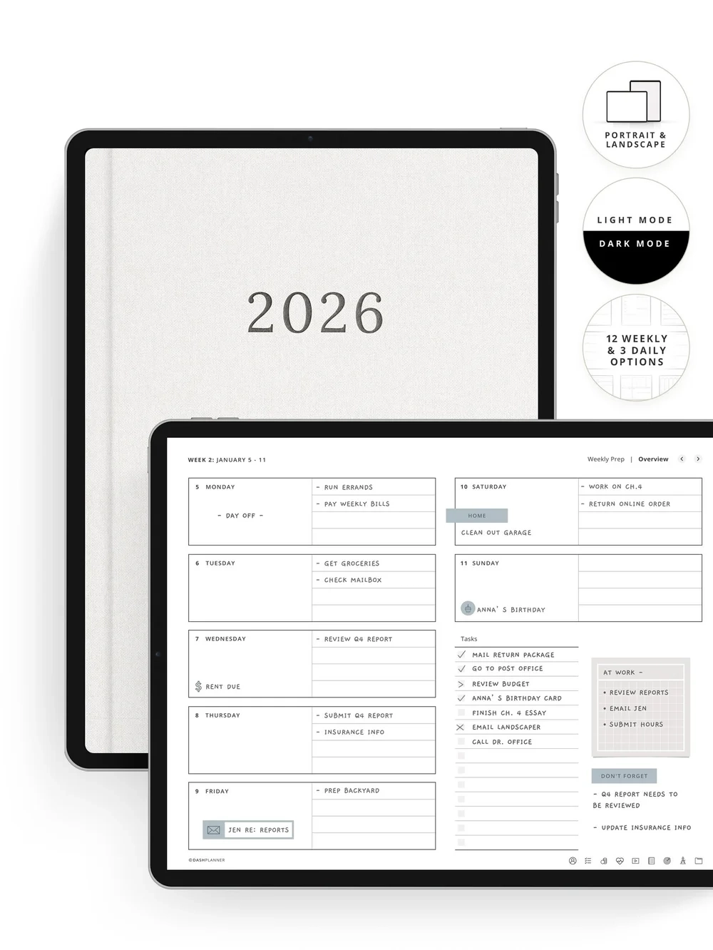 2026 Digital Planner For IPad Dash Planner For Goodnotes amp Notability Dash Planner