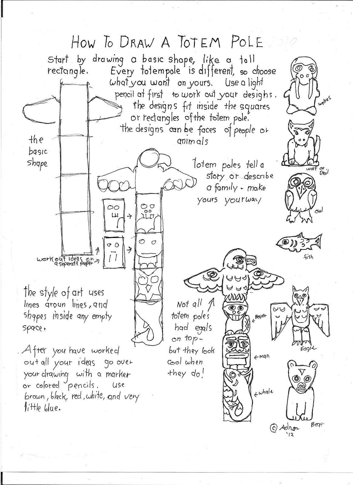 Build Your Own Totem Pole Printable Templates