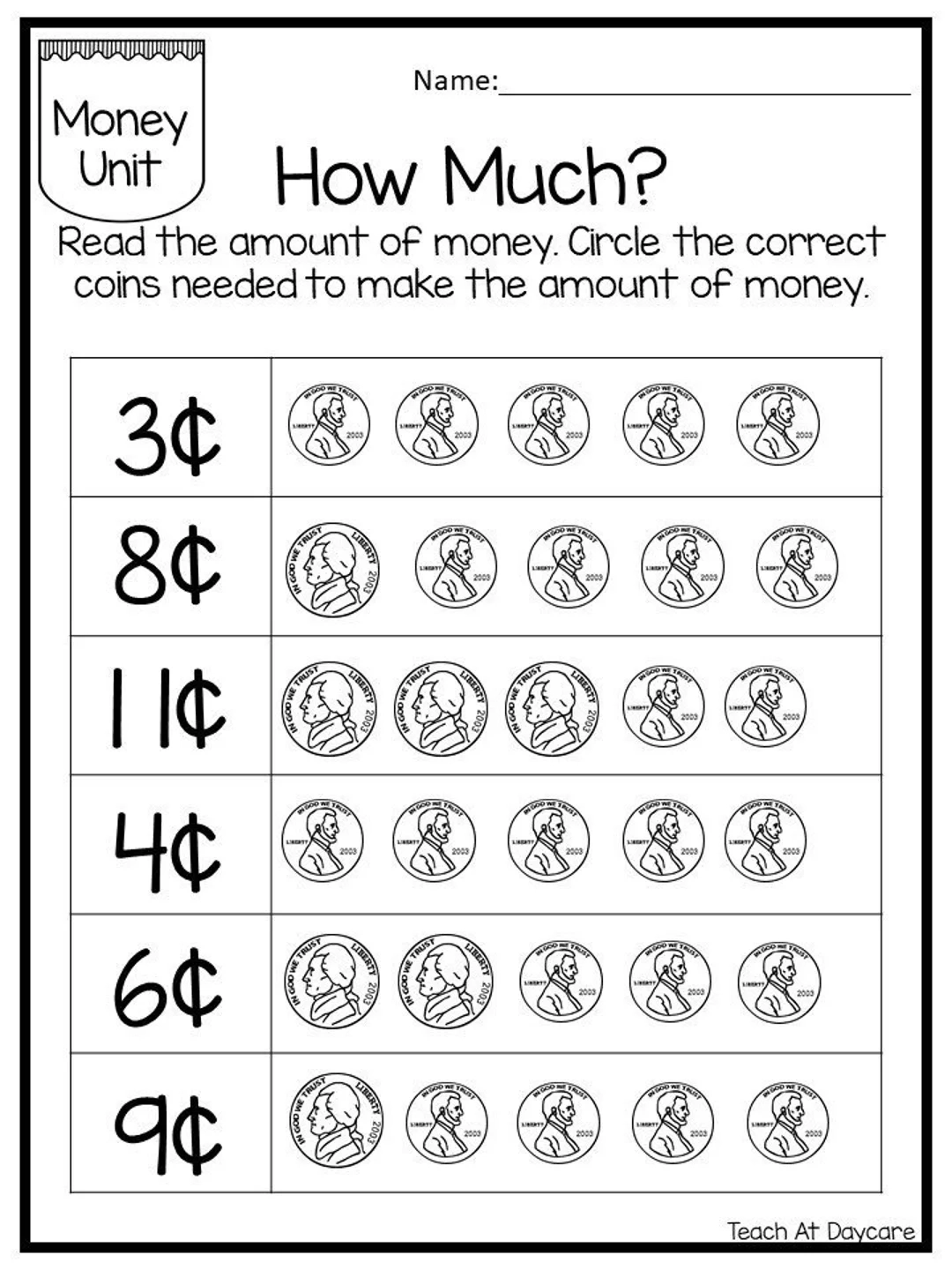 Printable Coins Worksheet For Kids