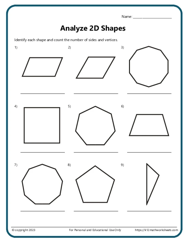 2nd Grade Geometry Worksheets
