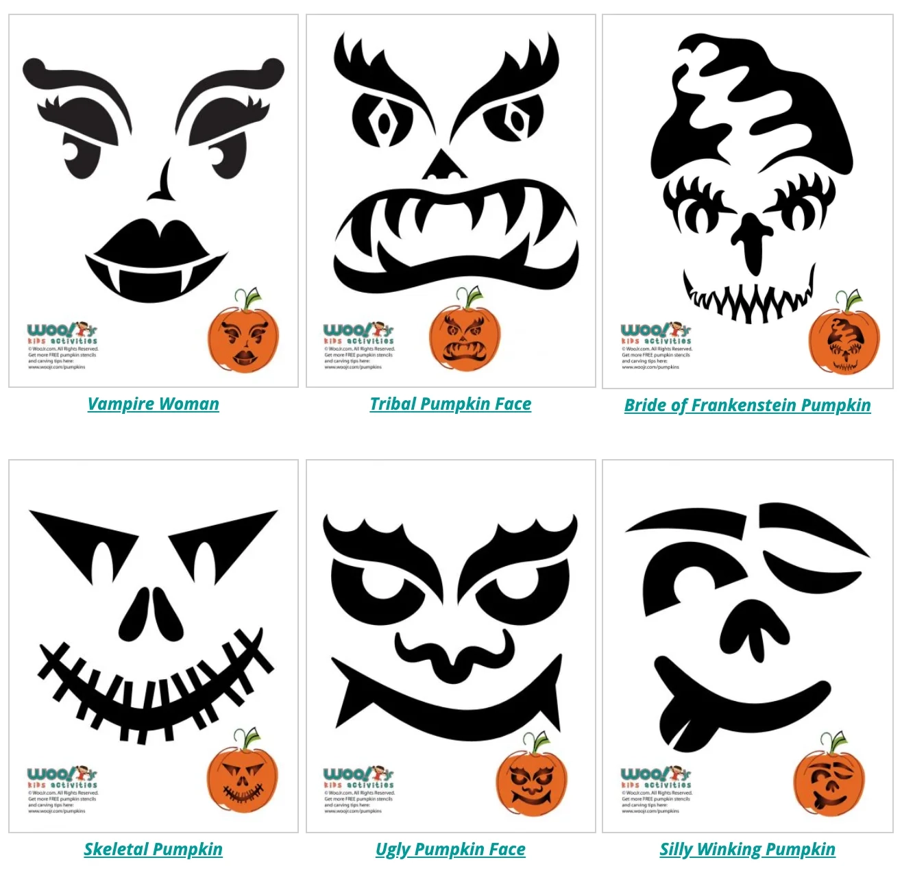 Pumpkin Carving Templates Printable