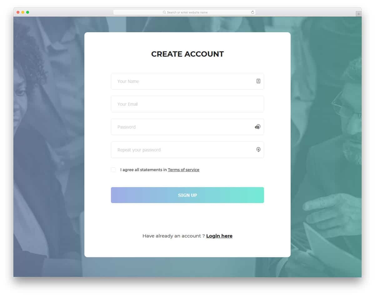Template For A Registration Form