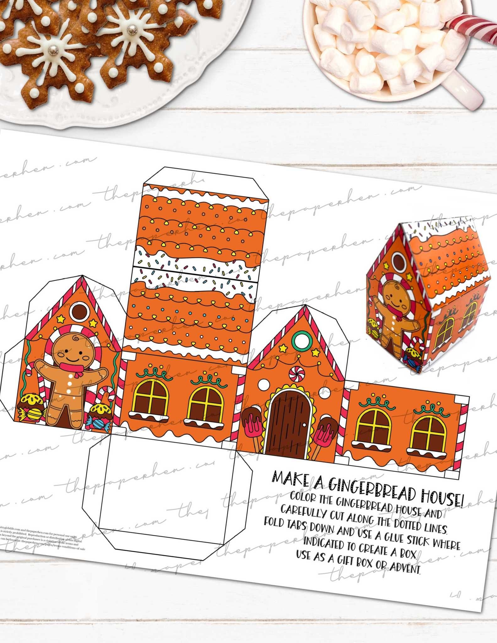 Free Printable 3d Gingerbread House Template