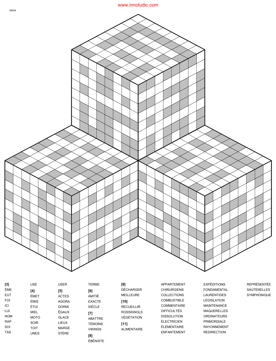 3D Word Fill In