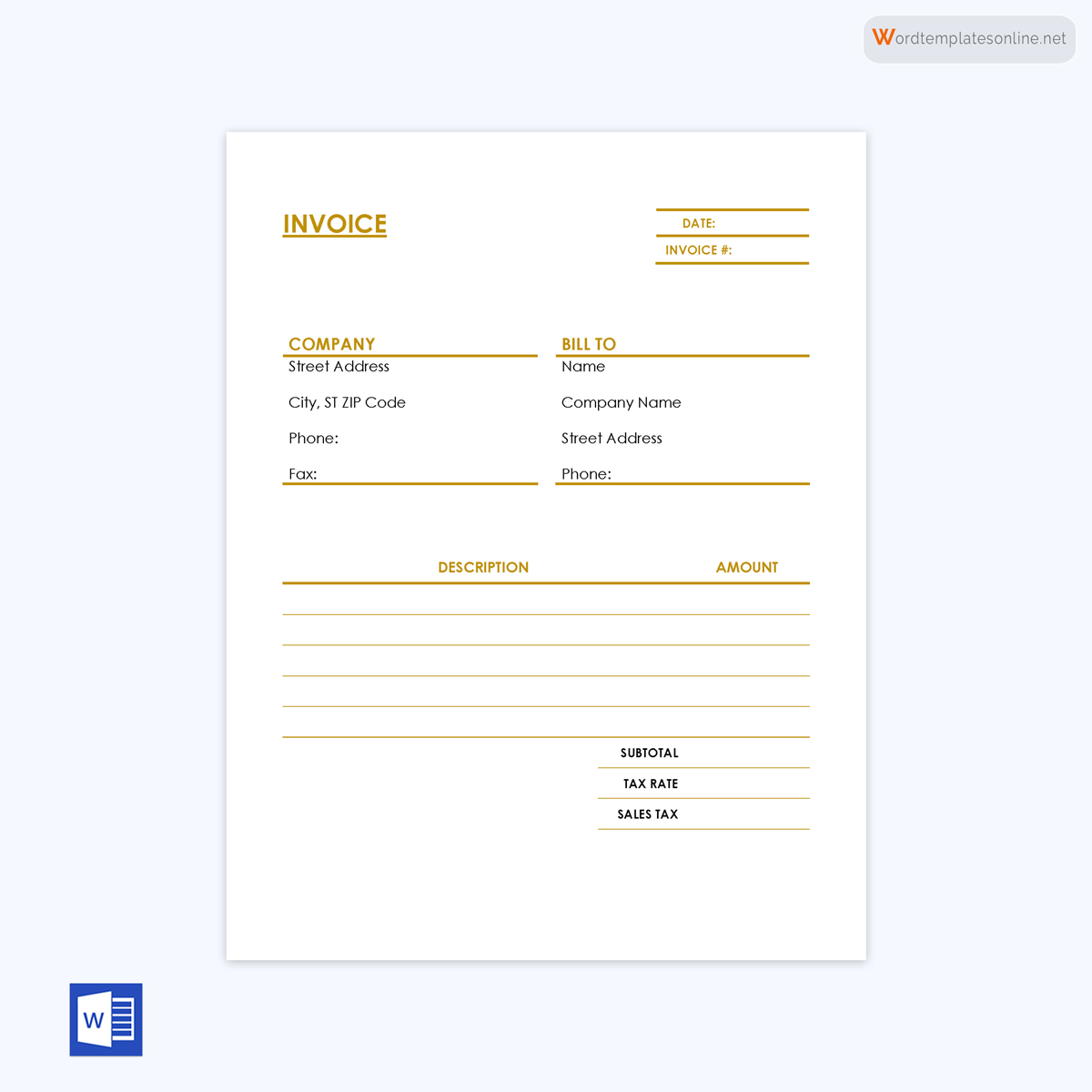 Invoice Template Free Printable