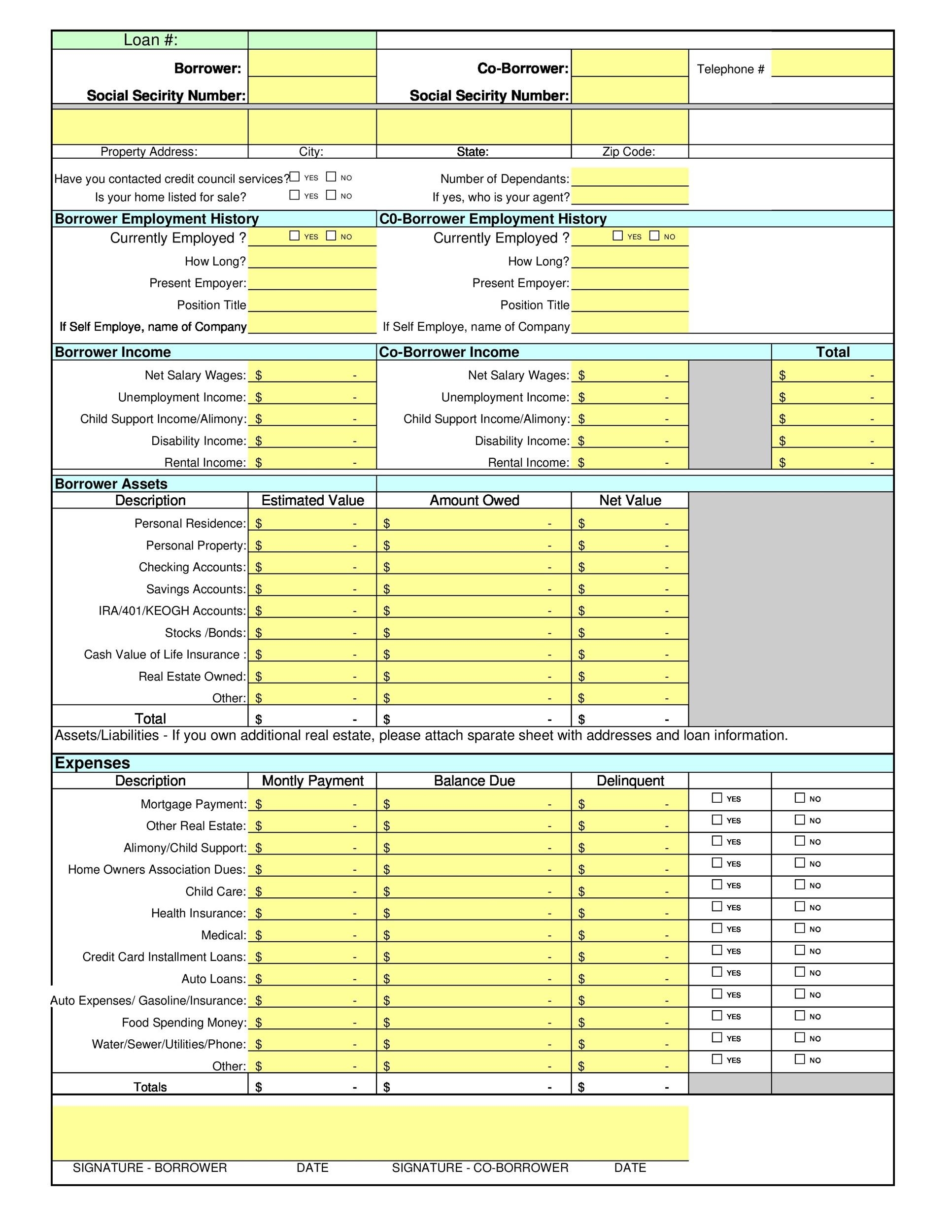 40 Personal Financial Statement Templates amp Forms TemplateLab