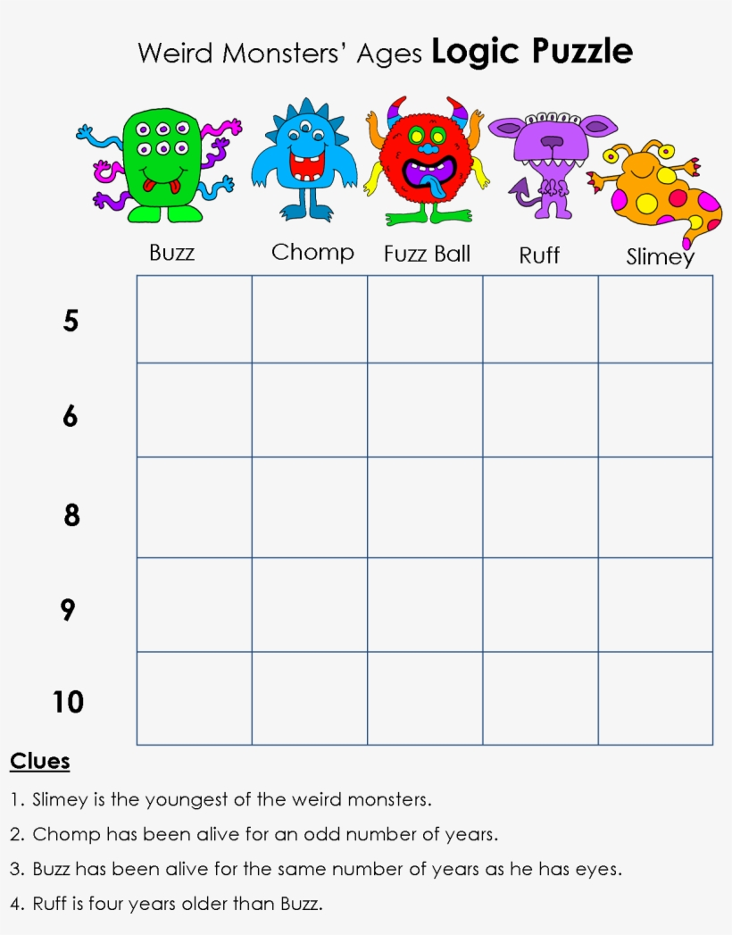Easy Logic Puzzles Printable Free