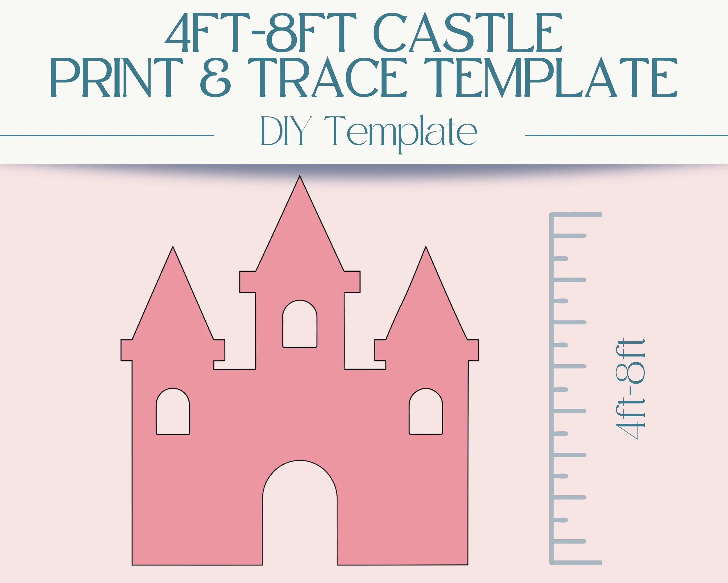 4ft 5ft 6ft 7ft 8ft Castle Template For Backdrops Party 