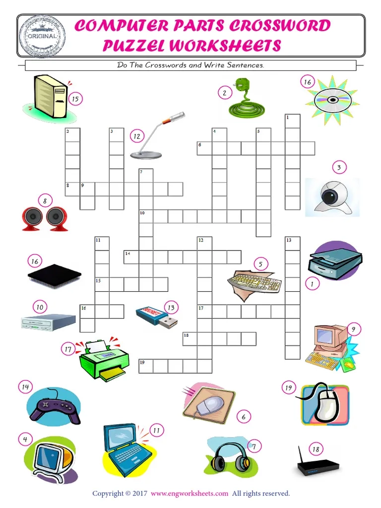 5 Complete The Crossword Using The Computer Parts Of Pictures PDF