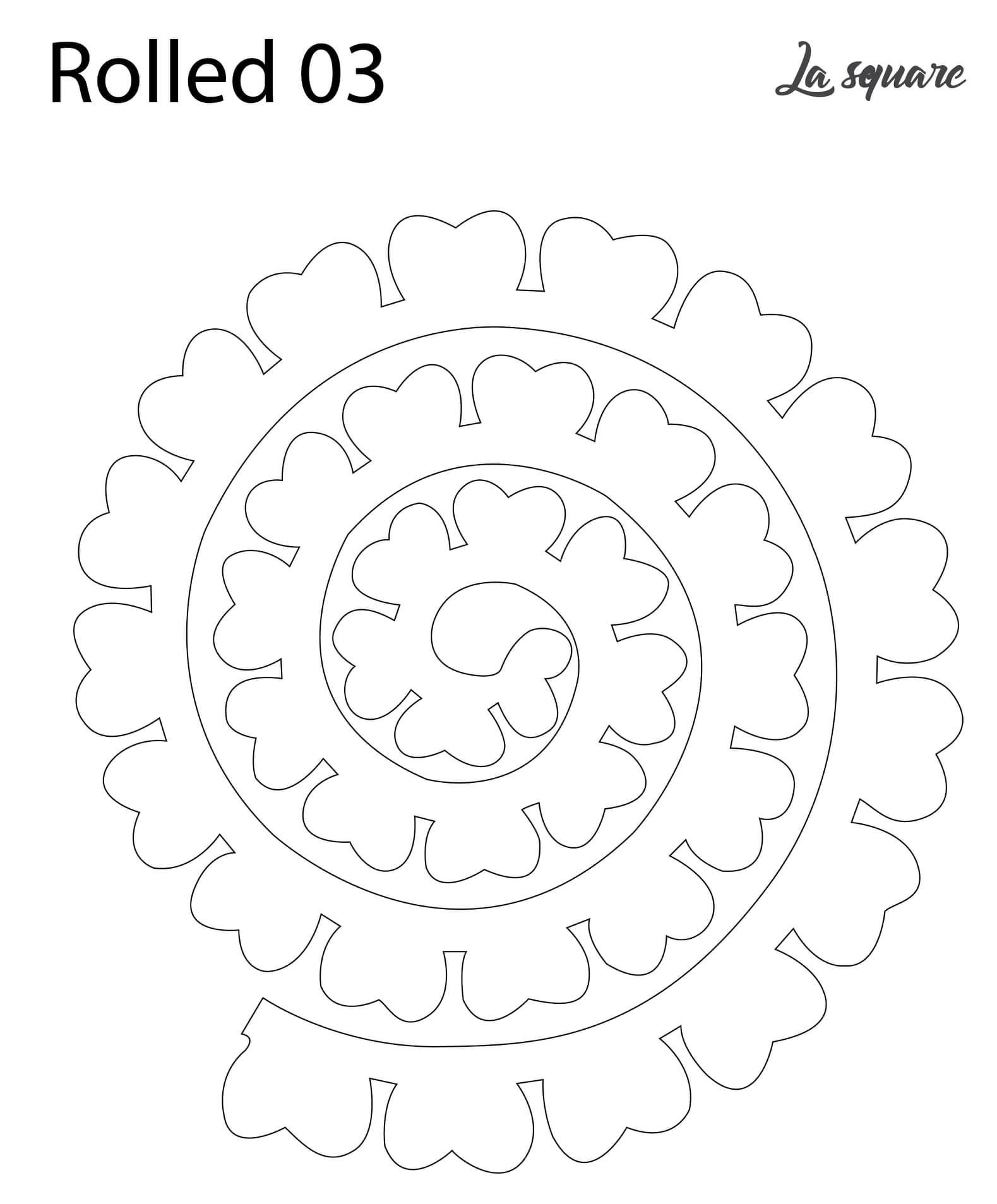 Printable Spiral Paper Rose Template