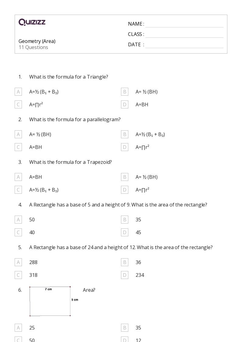 50 Geometry Worksheets For 6th Grade On Quizizz Free amp Printable