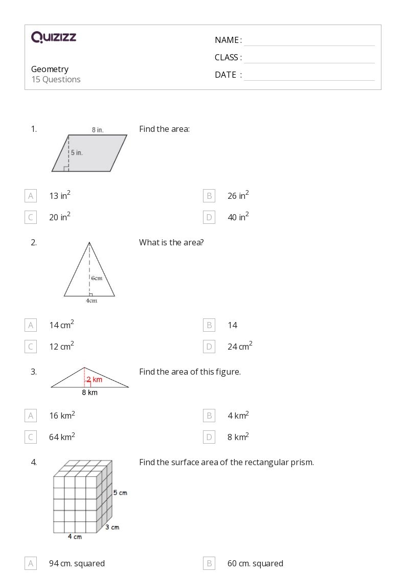 50 Geometry Worksheets For 6th Grade On Quizizz Free amp Printable