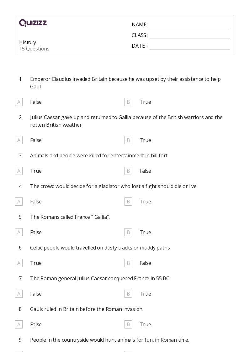 50 History Worksheets For 2nd Year On Quizizz Free amp Printable