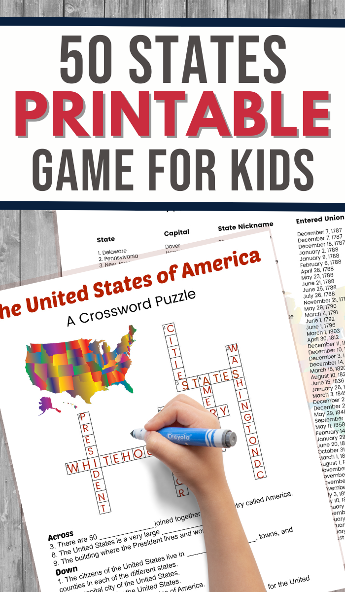 50 States Printable Game 3 Boys And A Dog
