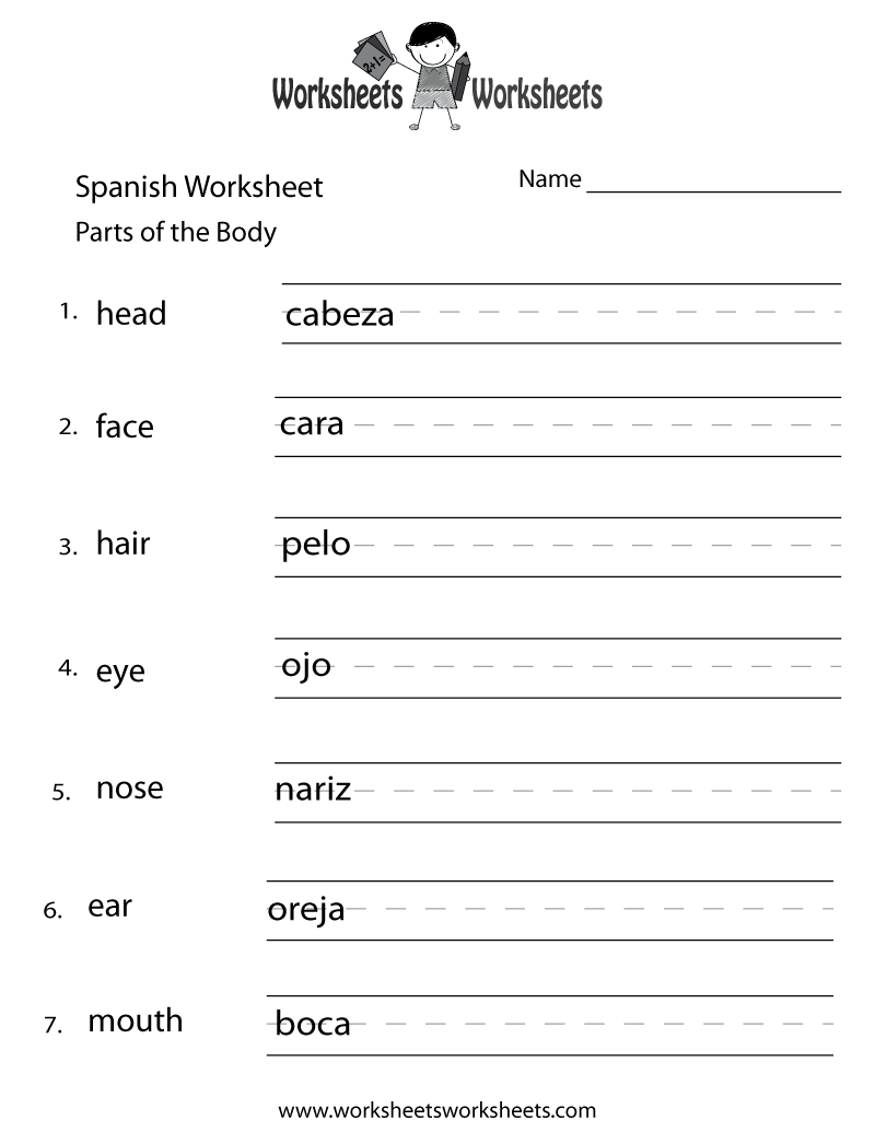 Preschool Spanish Worksheets Free Printable