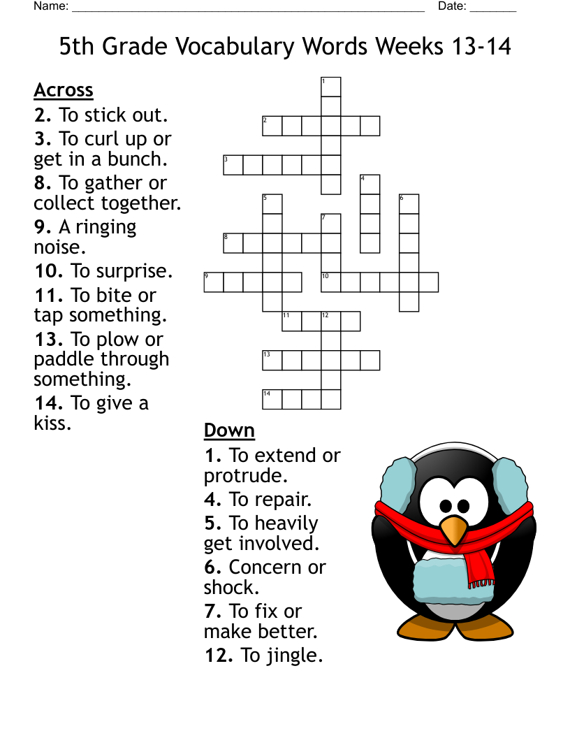 Printable 5th Grade Crossword Puzzles