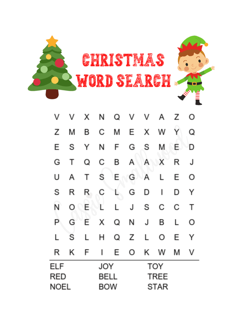 Printable Christmas Word Puzzles For Kids
