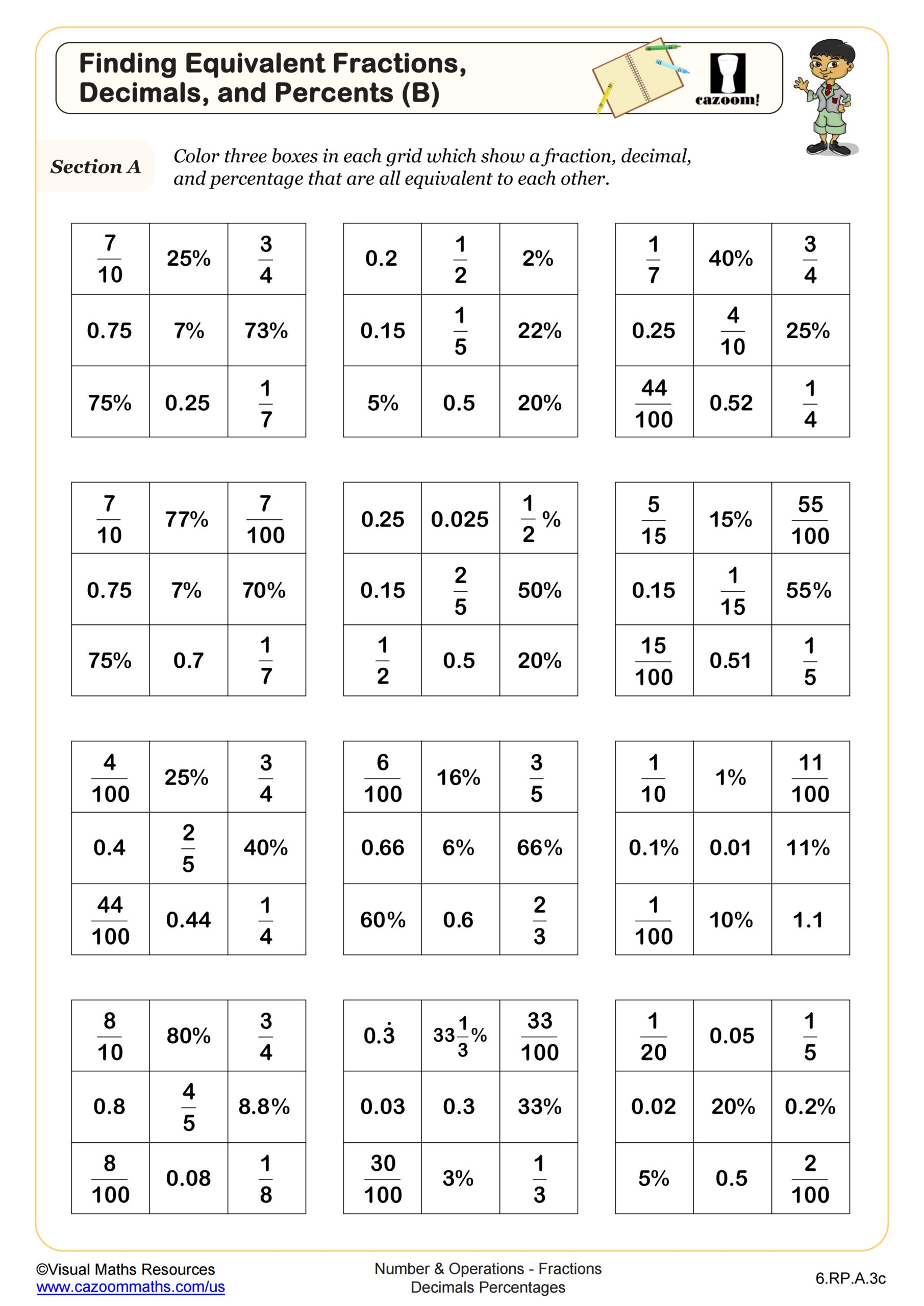 6th Grade Number amp Operations Worksheets PDF Printable 