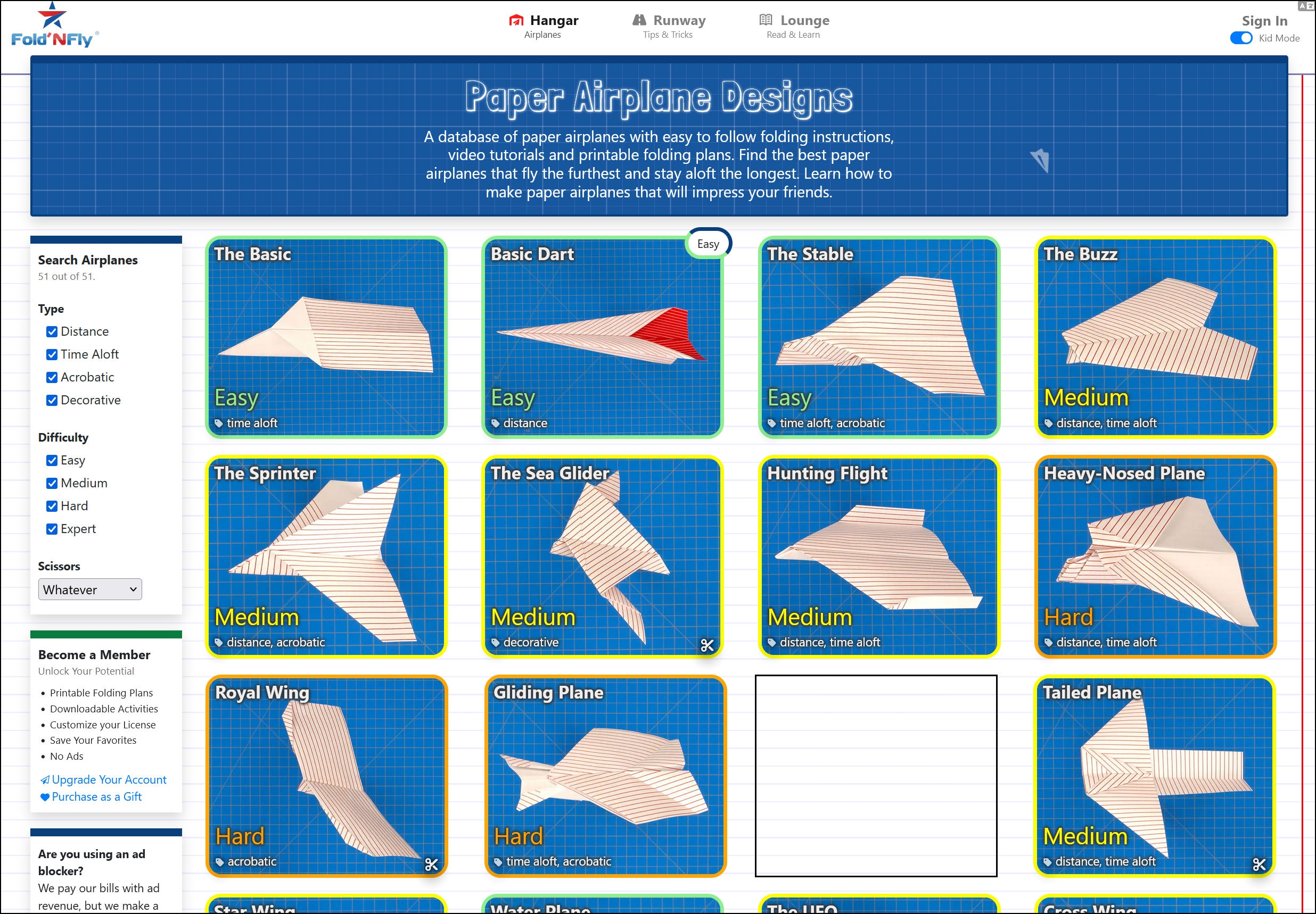 Paper Airplanes For Distance Instructions