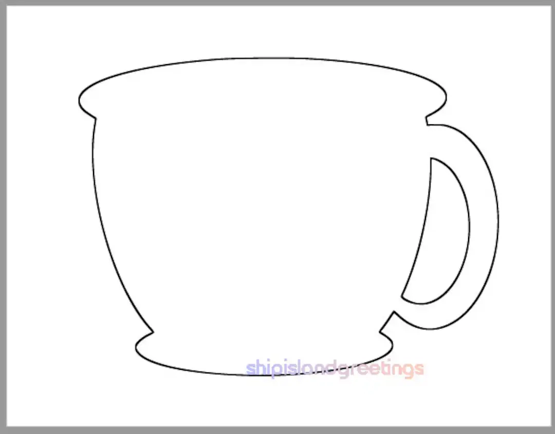 8 5 Inch Tea Cup Template printable Tea Cup coffee Cup Template 