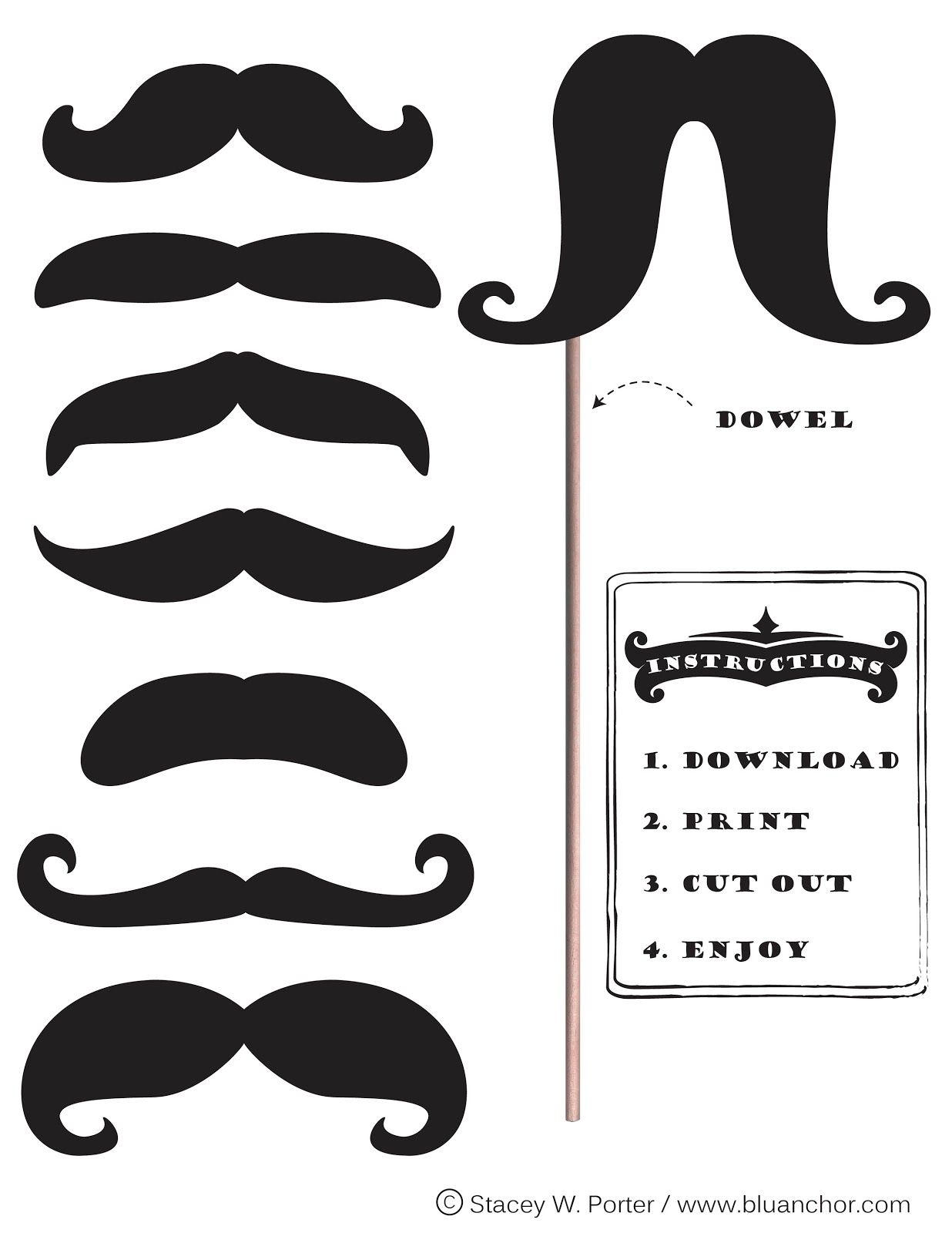Moustache Template Printable