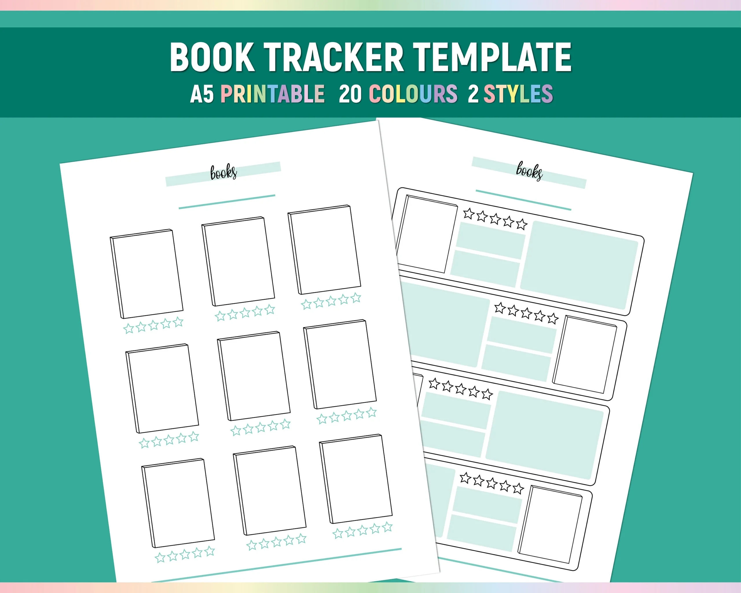 A5 Book Tracker Template Printable Book Reading Tracker Reading 
