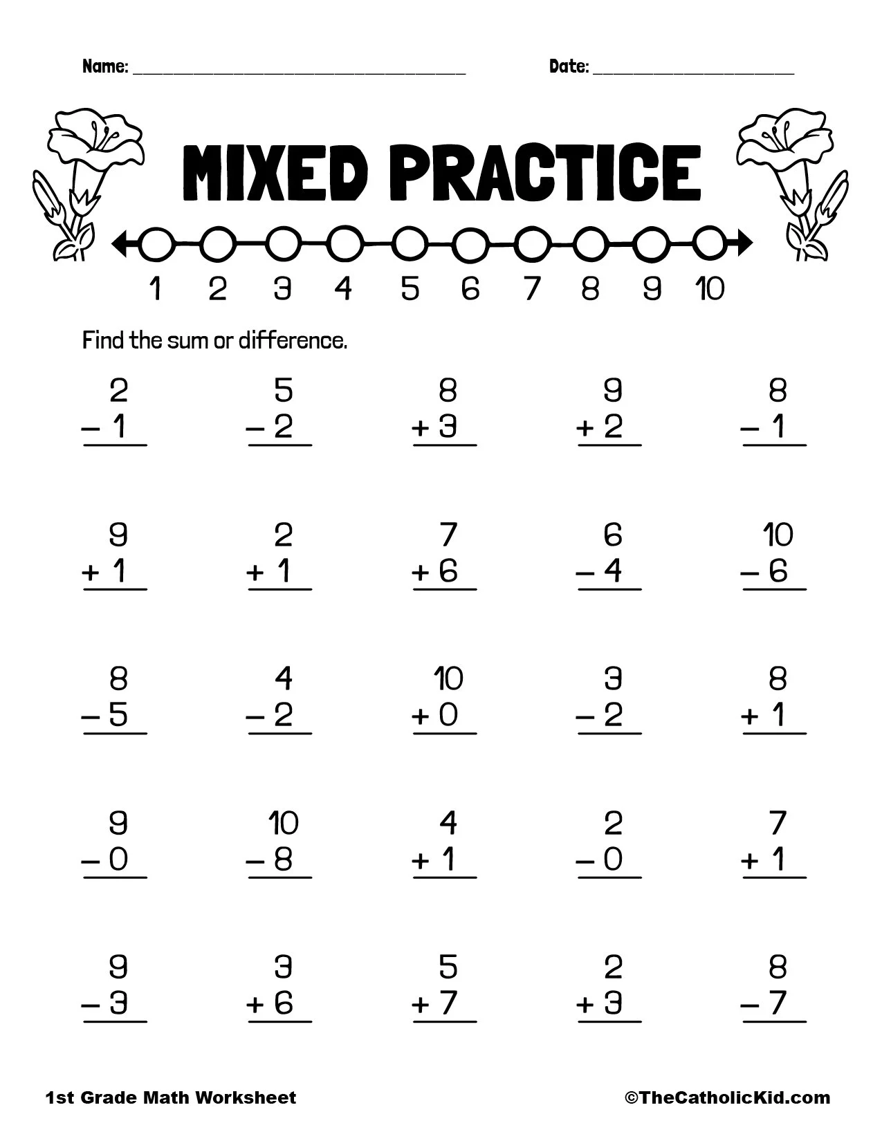 Add Or Subtract Worksheets