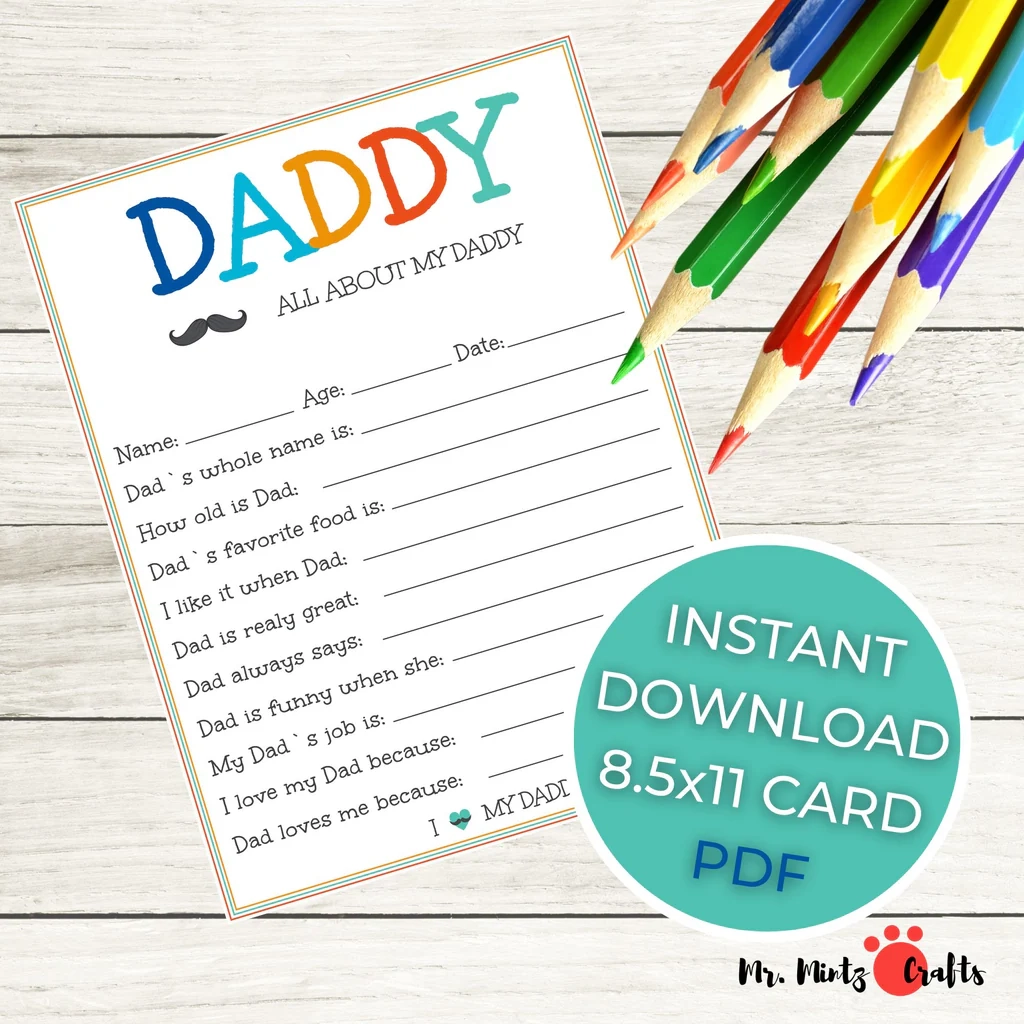 All About My Dad Printable Craft