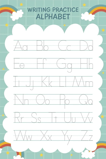 Alphabet Letter Writing Practice Vectors Download Free High 