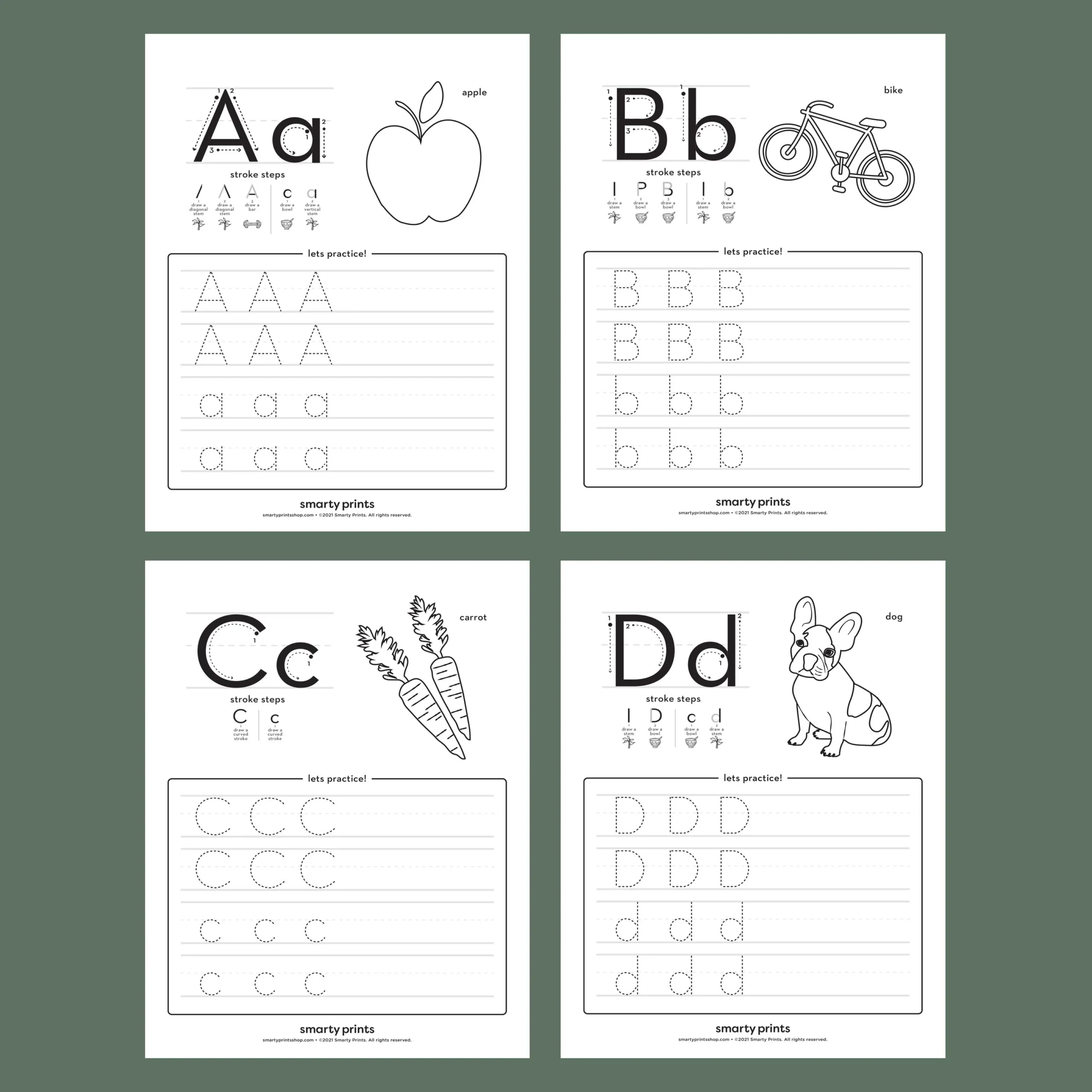 Alphabet Practice Sheets ABC Tracing Worksheets Penmanship 