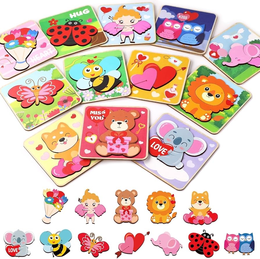 Amazon 12PCS Valentines Day Gifts For Kids Valentine Wooden 
