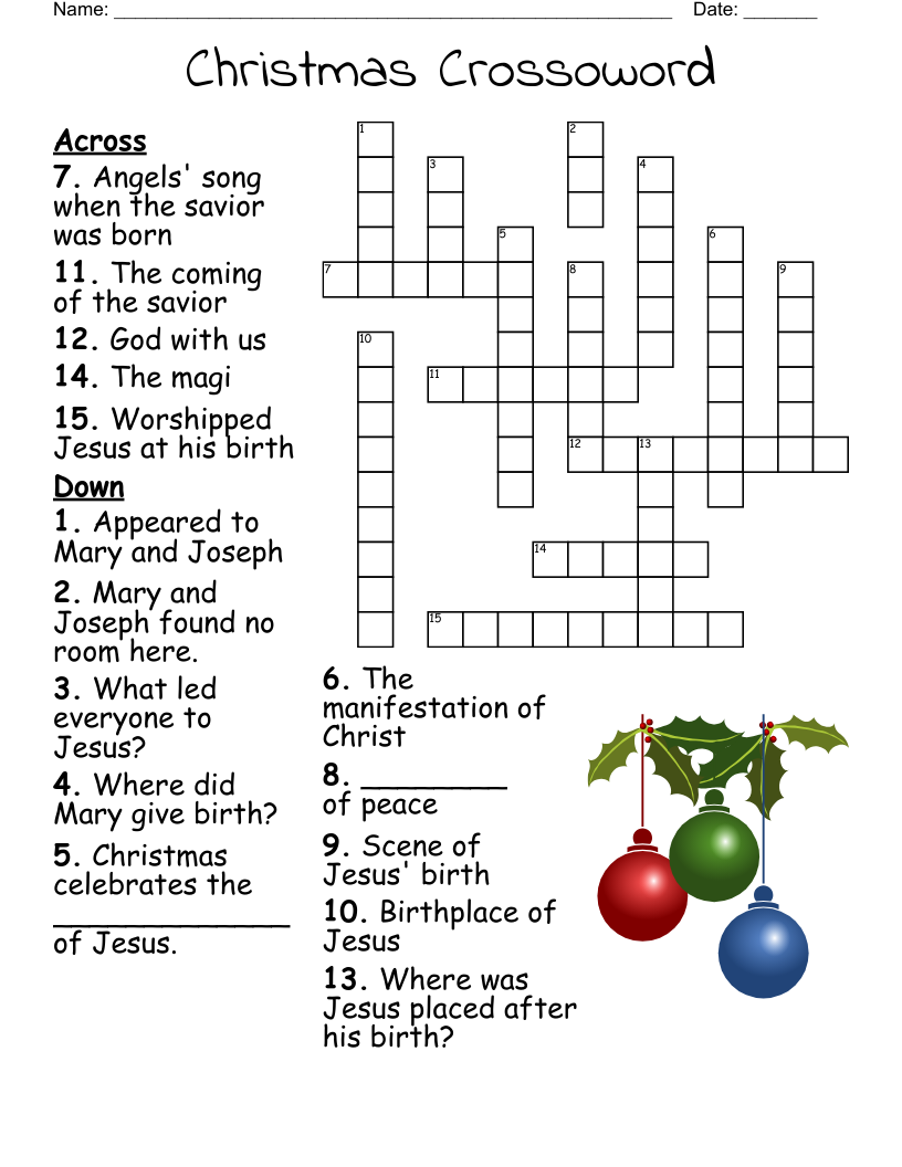 Printable Crossword Puzzles About Angels