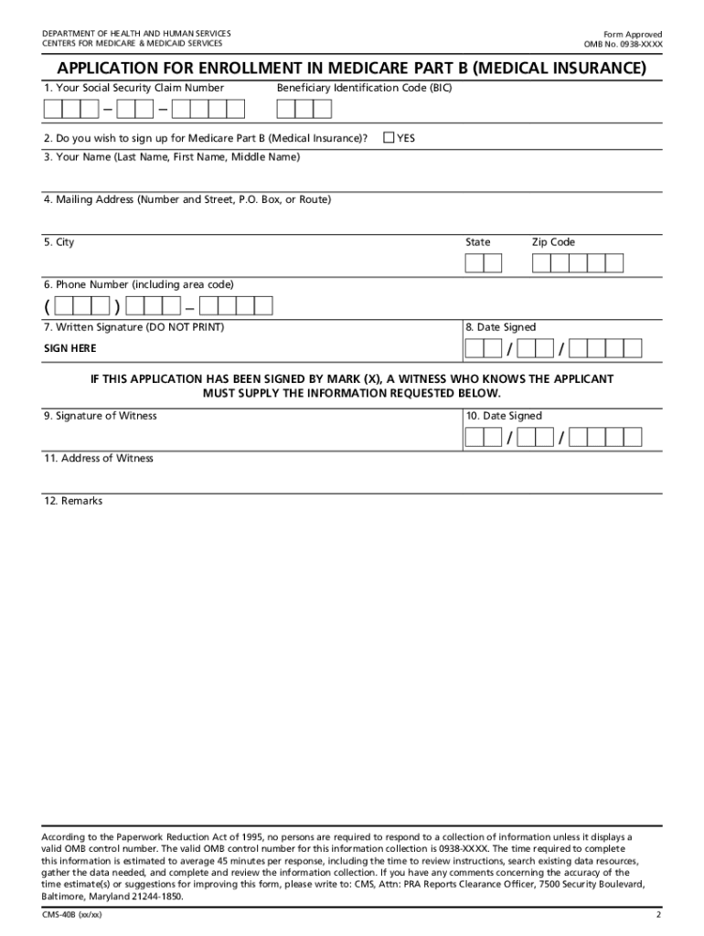Application Medicare Part B Form Fill Out amp Sign Online DocHub
