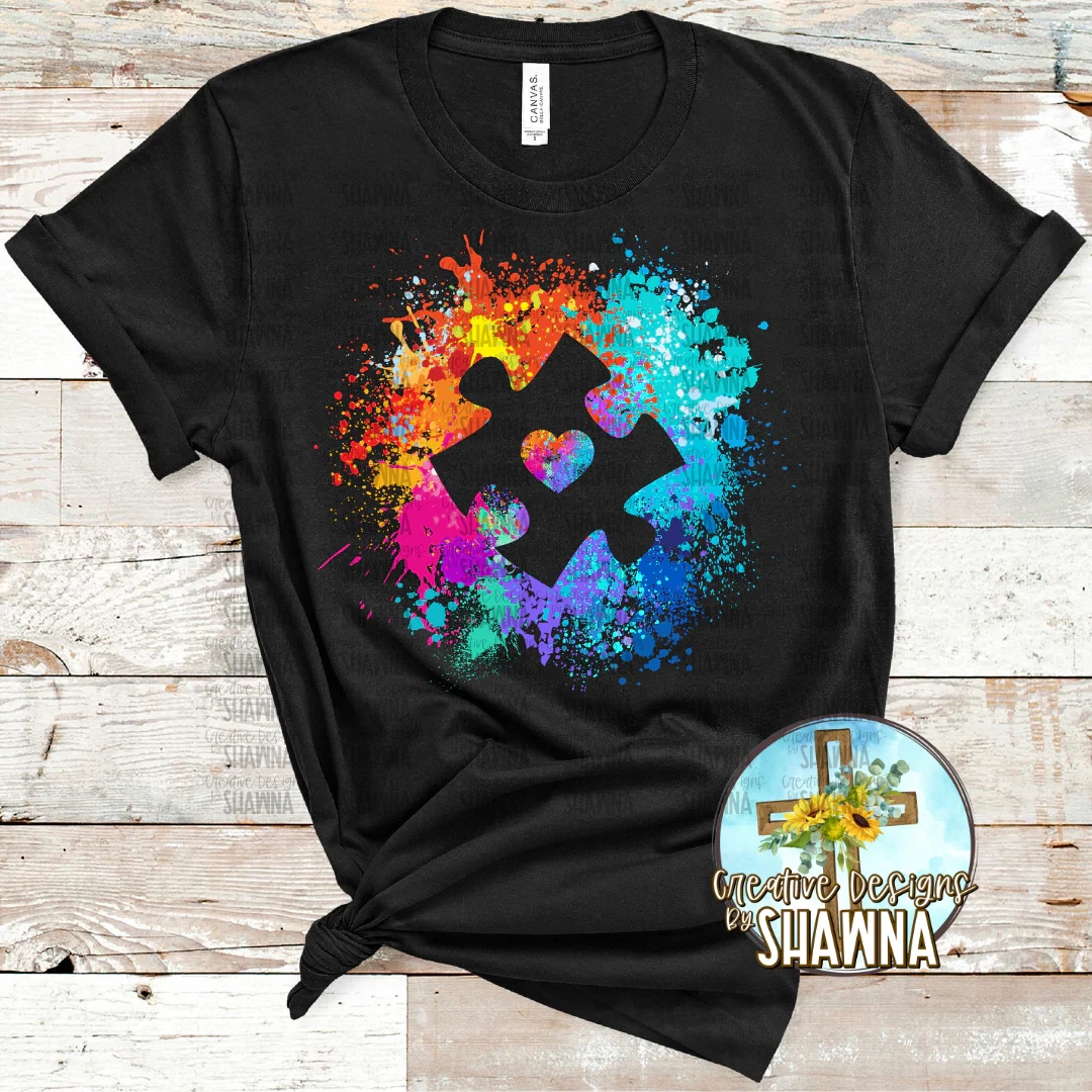 Autism Puzzle Splatter T Shirt Creative Designs By Shawna